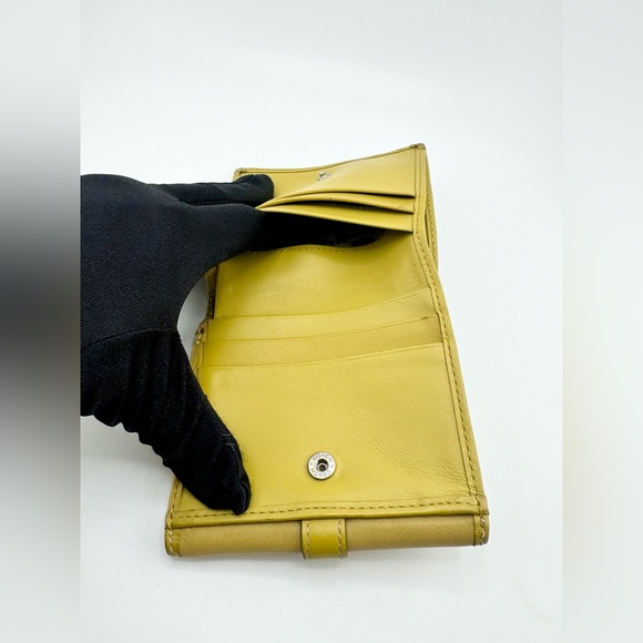 COACH Compact Wallet with Silver Hardware Yellow - Picture 6 of 12